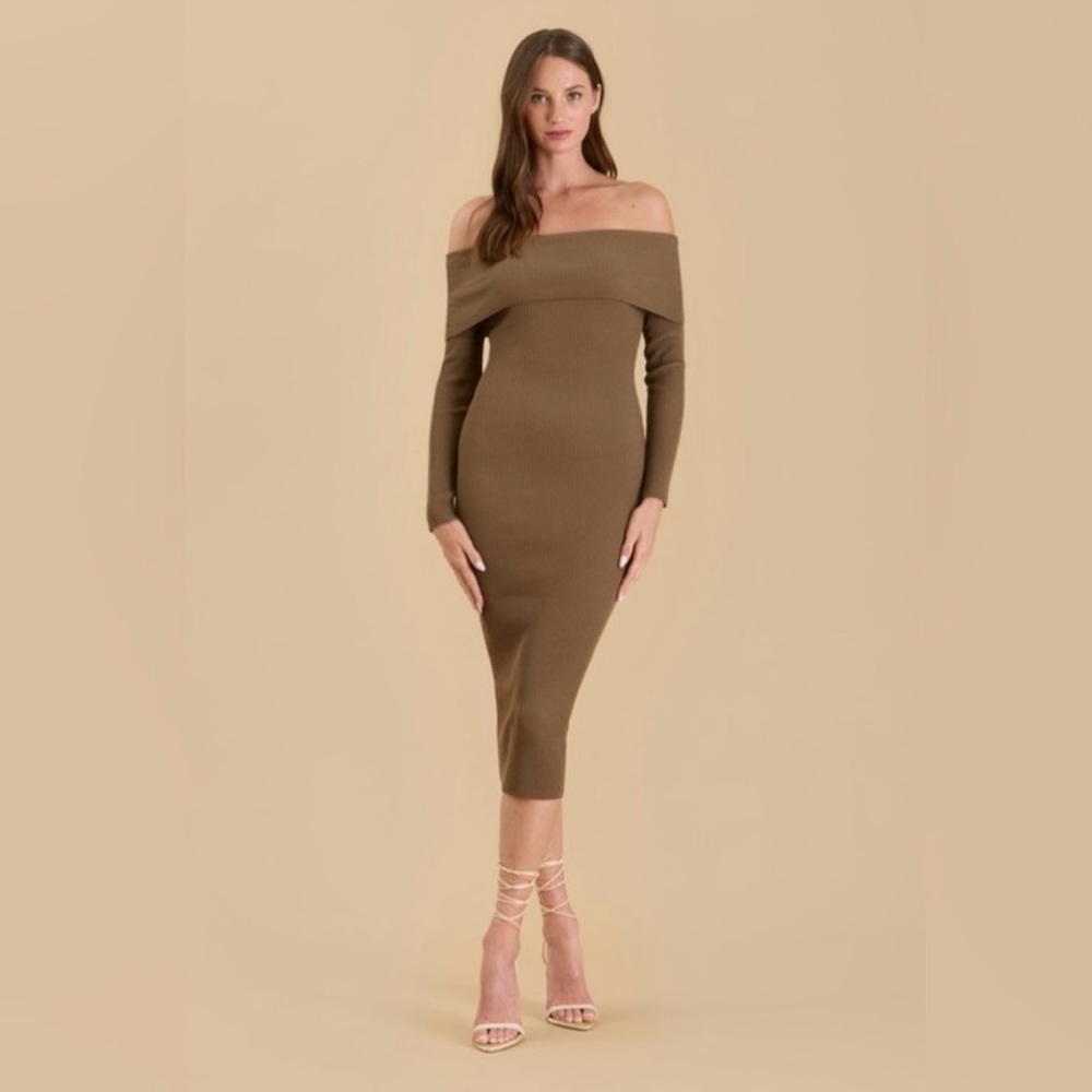 NWT Off the shoulder, fold over, knit dress